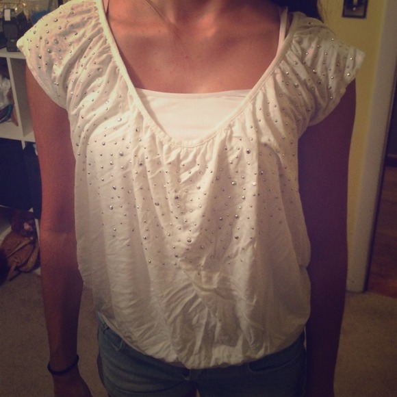 White sparkly shirt forever 21 - Picture 1 of 1