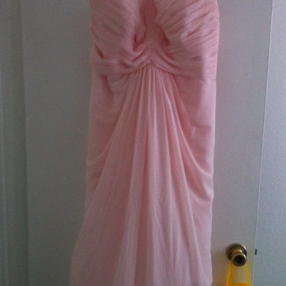 David's bridal light pink bridesmaid dress F15555