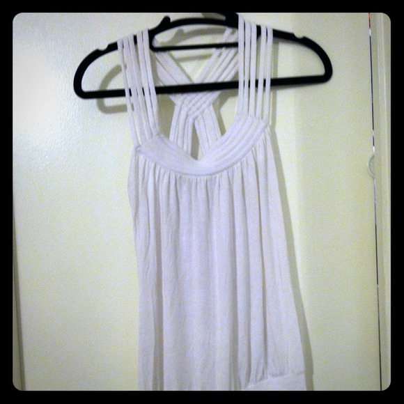 White woven back tank