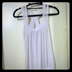 White woven back tank