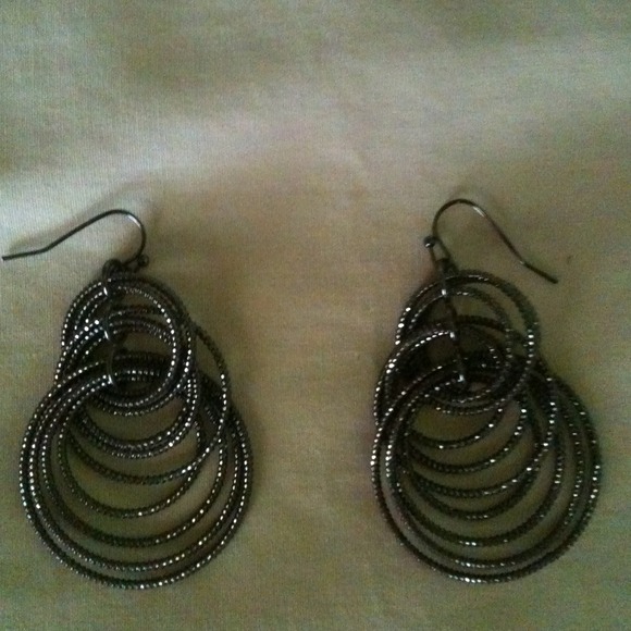 Pierced Hanging Shimmery Circle Earrings