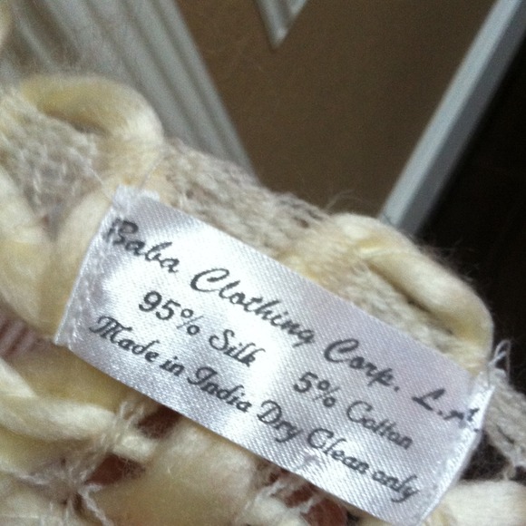 Silk and cotton poncho - Picture 4 of 4