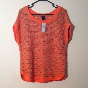 Ann Taylor Gold Thread Sweater