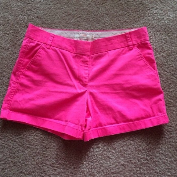 NWOT neon pink j crew chino shorts sz 12