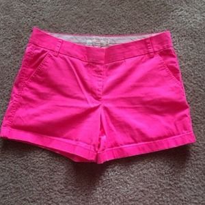 NWOT neon pink j crew chino shorts sz 12