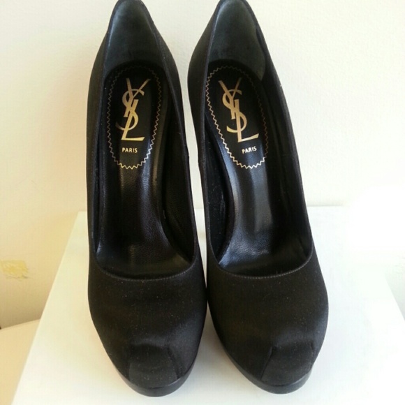 NIB YSL black satine tribtoo pumps, size 35 - Picture 2 of 4