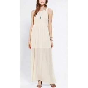Staring AT Stars Smocked Chiffon Maxi Dress