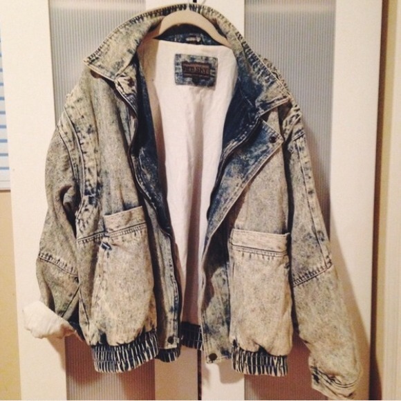 Oversized acid wash denim jacket