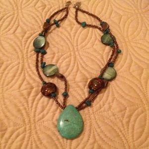 Turquoise and Brown Necklace