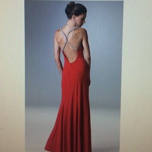 Rina DiMontella red gown with rhonestones