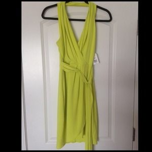 Jessica Simpson bright yellow cocktail dress.