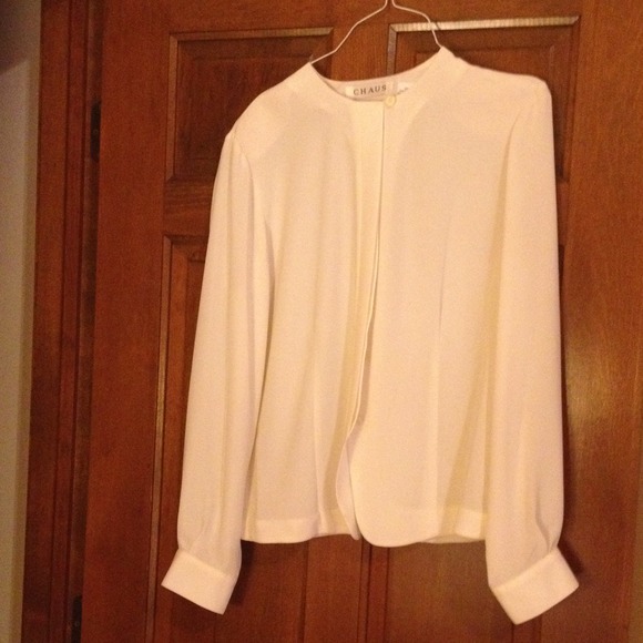 Semi-Sheer Off-White Blouse