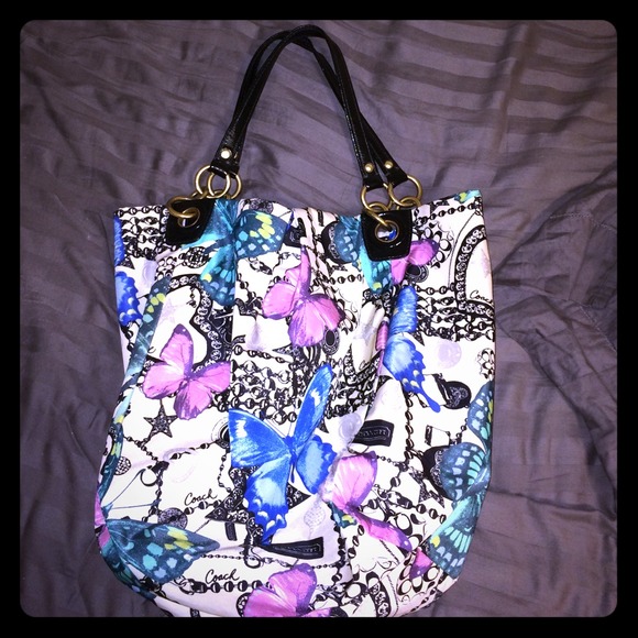 Coach butterfly tote bag