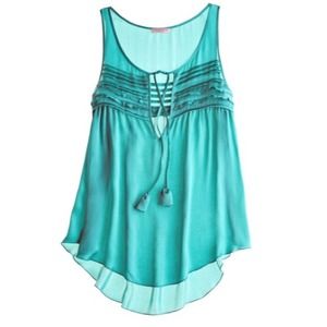 Green silk tank