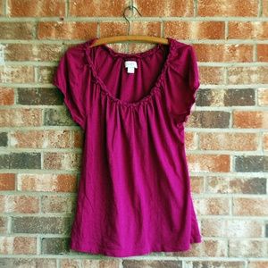 Magenta Scoop Neck Top