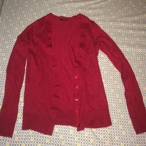 Red button sweater