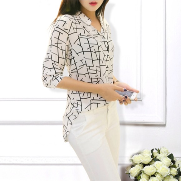 Bare Anthology Tops - Tuxedo "Scribble" Top