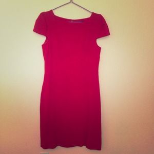 Banana Republic Red Stretch Wool Dress