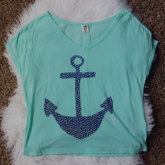 Roxy polka dot anchor tee