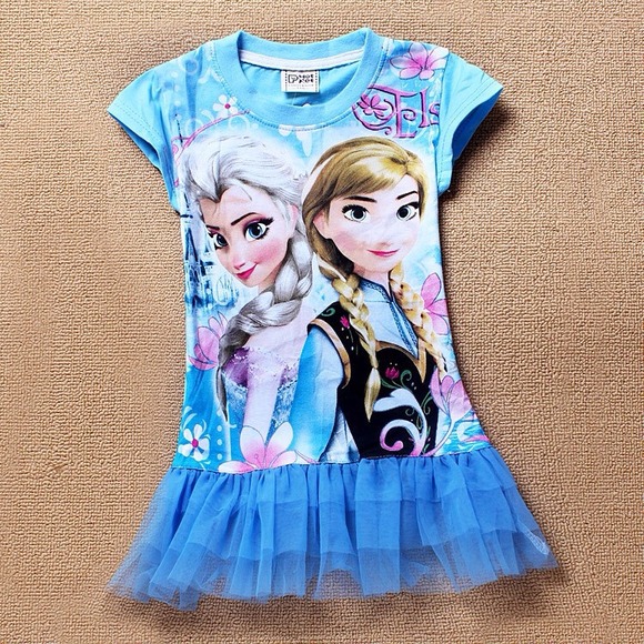 Frozen Girls Blue Short Dress size 4T