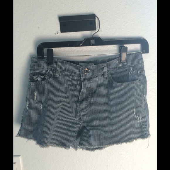 BDG Distressed Pinstripe Cutoffs