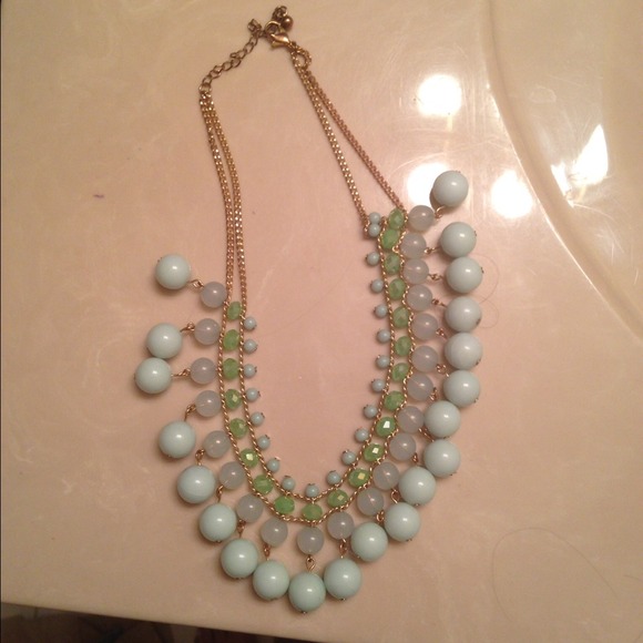 light blue neckalce