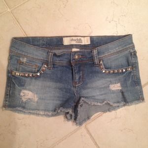 ❌SOLD❌Studded Denim Cut Off Shorts