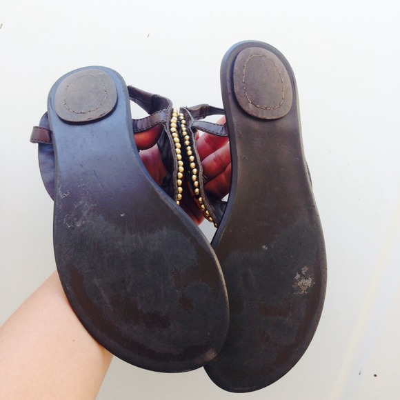 Steve Madden brown beaded sandals Sz 8 - Picture 2 of 4