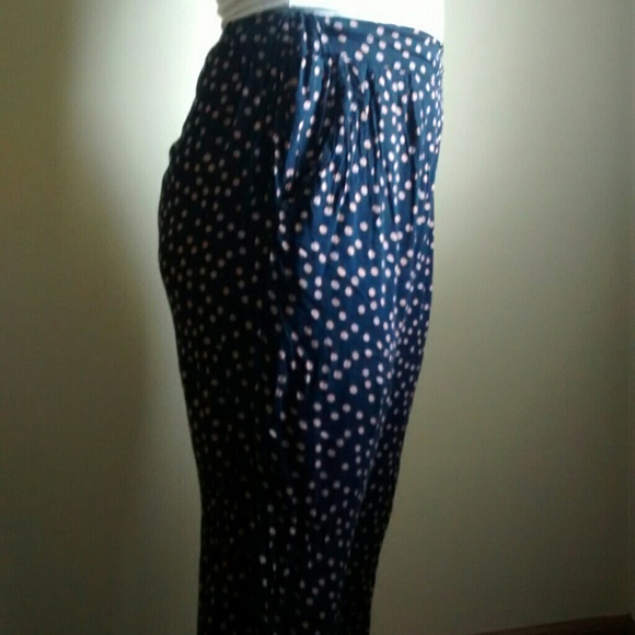 Vintage-Polka Dot Flowy High-Waisted Pantz