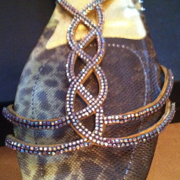 Pelle Moda Crystal Encrusted Sandals - Picture 4 of 4
