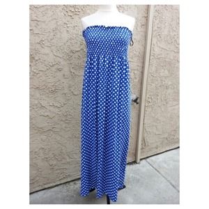 Blue & White Polka Dot Maxi