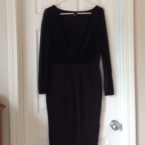 Black dress with sheer sleeves