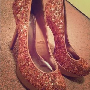 Rose Gold Sequin Heels