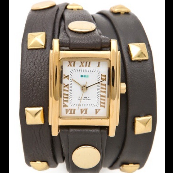NWOT LA MER Collections Pyramid Stud Wrap Watch