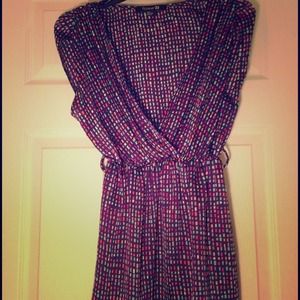 Colorful Satin Waist Synched Blouse