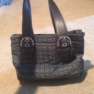 Coach dark blue signature bag