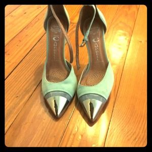 Sea foam Jeffery Campbell heels