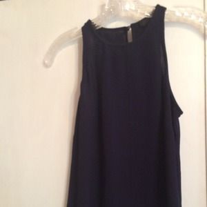 New never worn jcrew navy silk top!