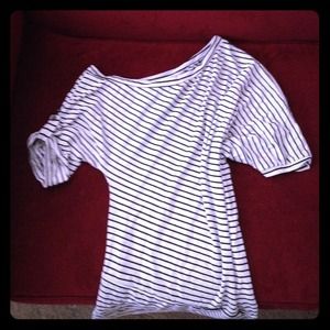 Cream and black off shoulder top