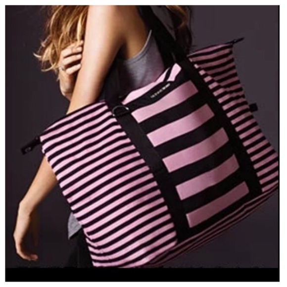 Victoria's Secret Handbags - Victoria's Secret Striped Weekend Bag