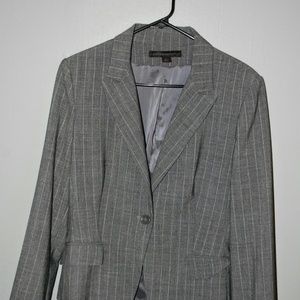 Express pant suit, gray with silver stripe