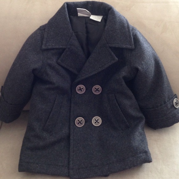 6 months boys grey pea coat