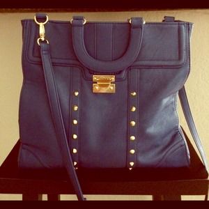Olivia + Joy Blue Studded Satchel