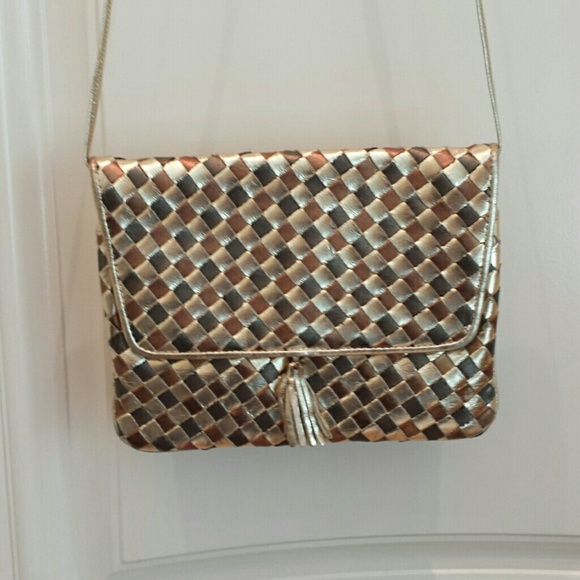Gold/copper/pewter handbag/clutch