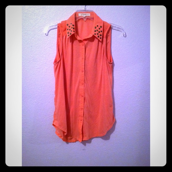 Peach collared shirt