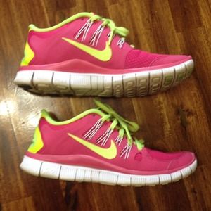 nike free neon pink yellow nike free neon pink yellow