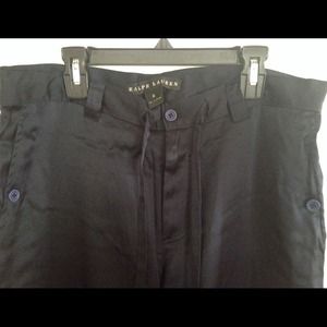 Ralph Lauren Navy Silk Cargo Pants