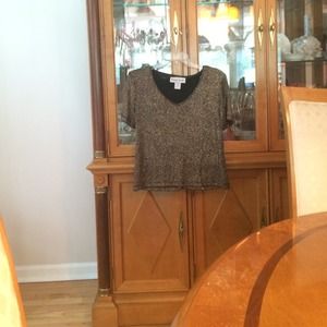 Gold and black glittery top