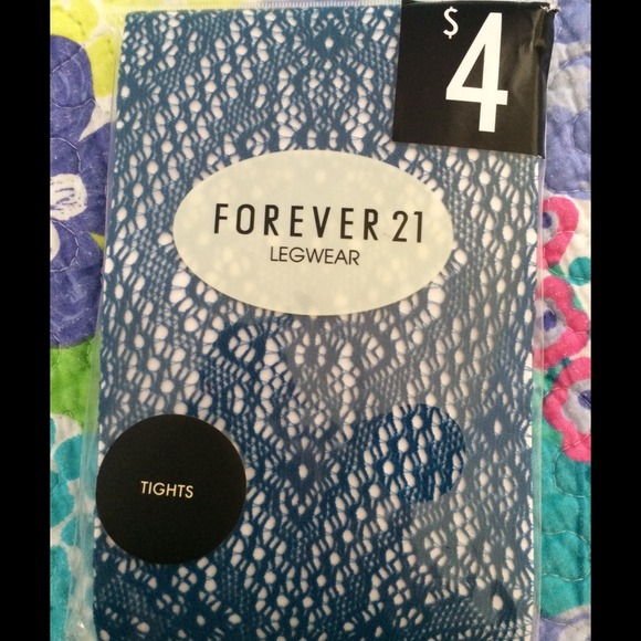 Forever 21 Accessories - ❎SOLD!❎ Teal Patterned Tights