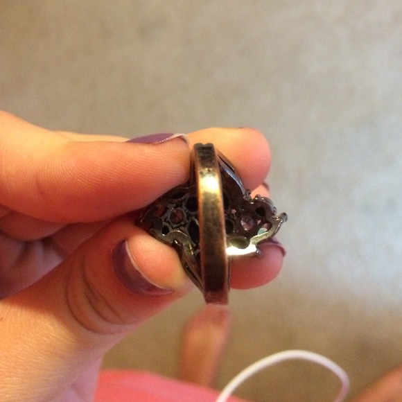 Black and white diamond bling bling ring - Picture 2 of 2